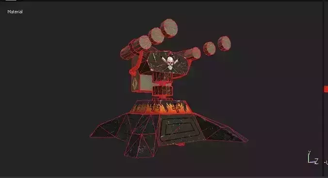 low poly gun machine Low-poly 3D model