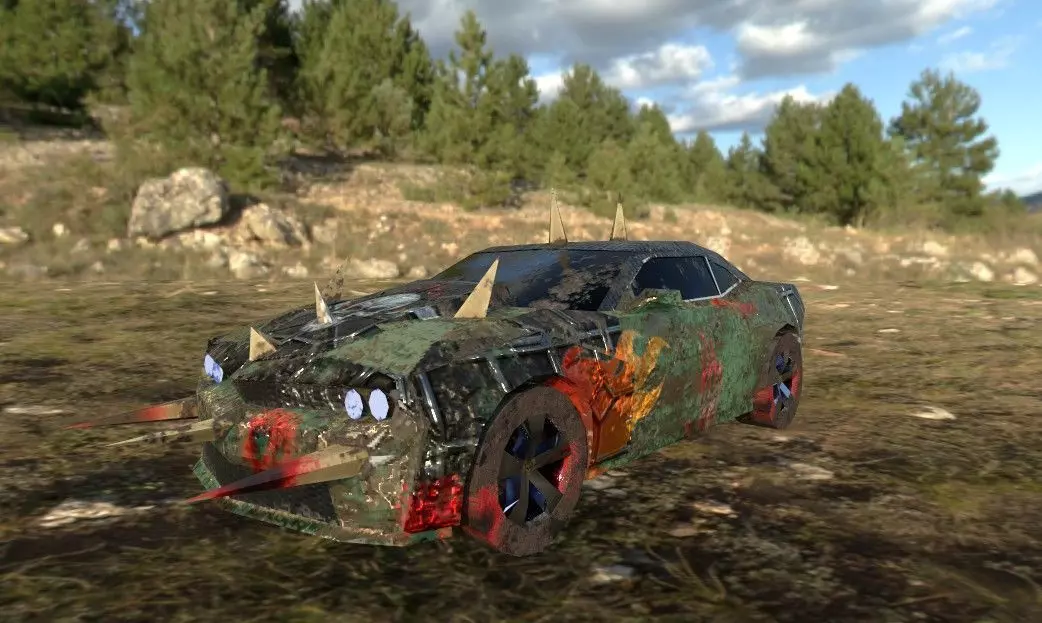 death race low poly car game ready Low-poly 3D model