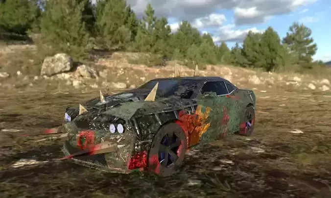 death race low poly car game ready  Low-poly 3D model
