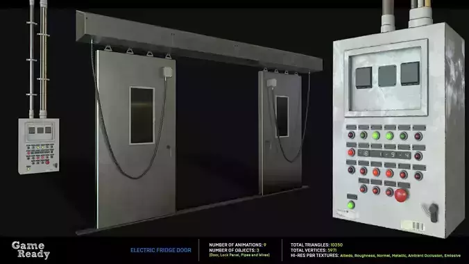 Electric Fridge Door Low-poly 3D model