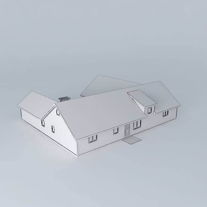 House with Finished Attic Free 3D model_4