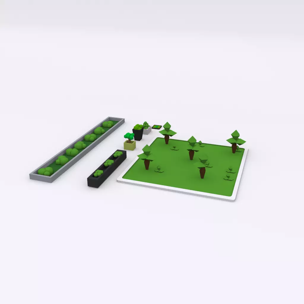 Plants low poly pack Free low-poly 3D model