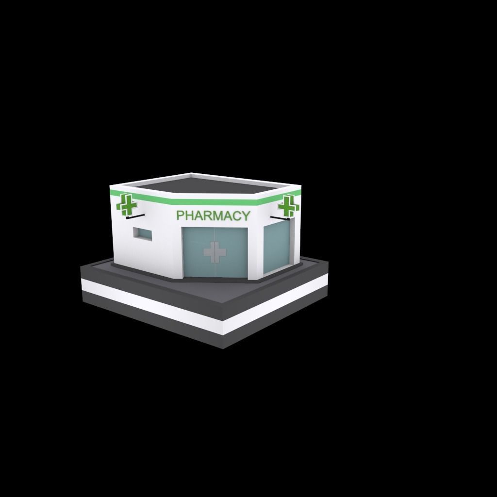 Farmacy low poly pack Low-poly 3D model_1