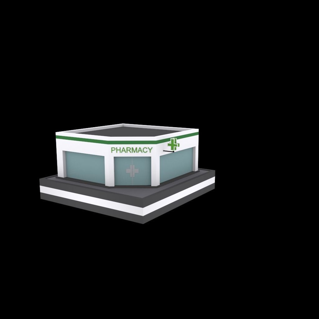 Farmacy low poly pack Low-poly 3D model_2