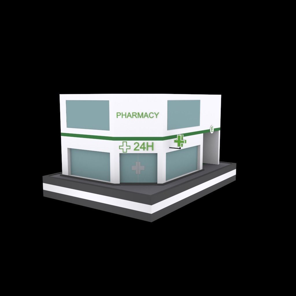Farmacy low poly pack Low-poly 3D model_5