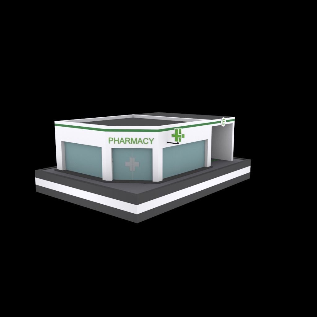 Farmacy low poly pack Low-poly 3D model_3