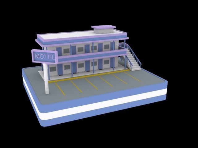 Hotels low poly pack Low-poly 3D model_1
