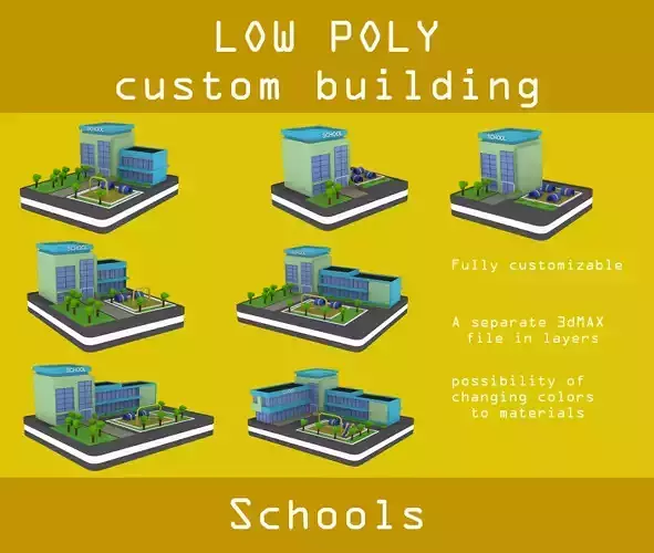 schools low poly pack