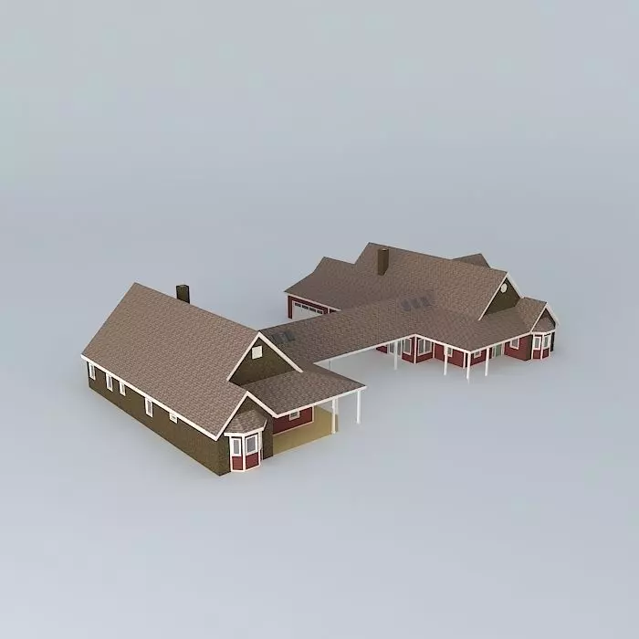 Large Duplex House Free 3D model