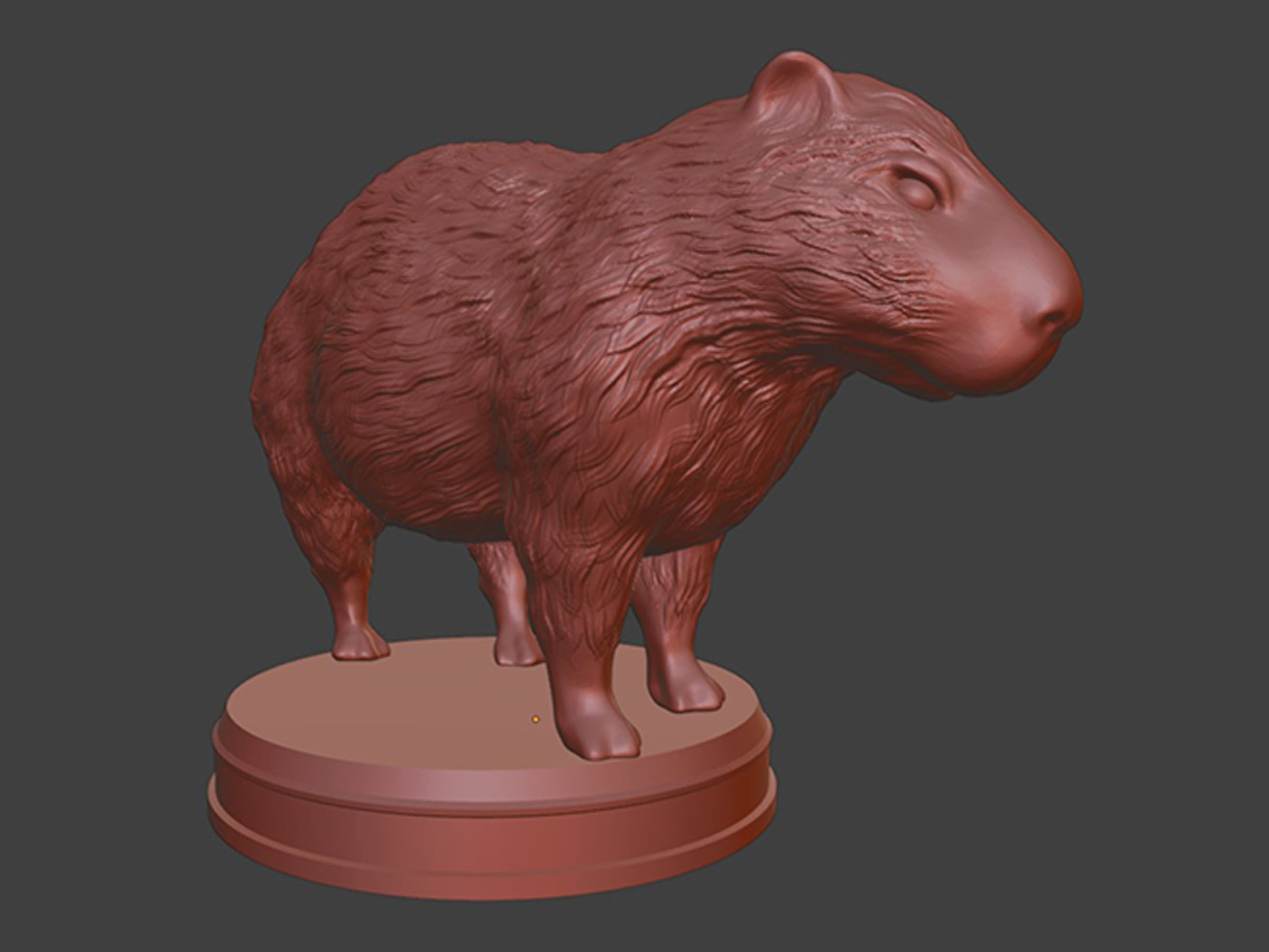 Silver Fluffy Capybara 3D print model_9