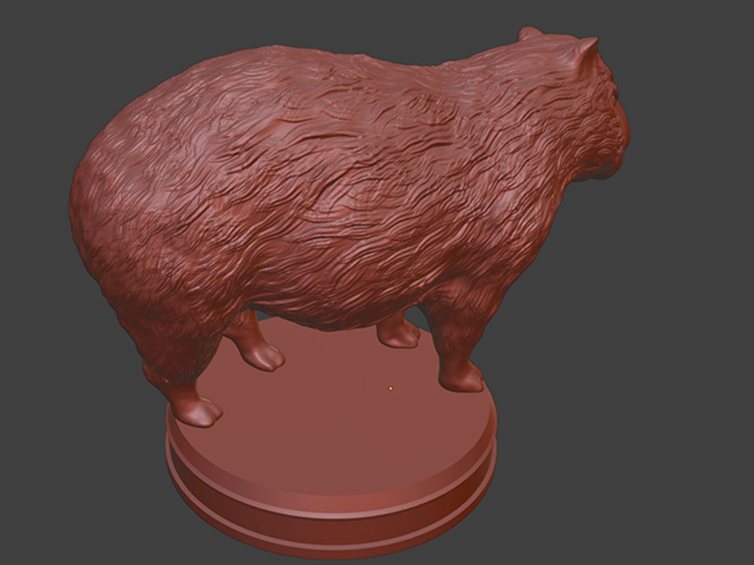 Silver Fluffy Capybara 3D print model_10