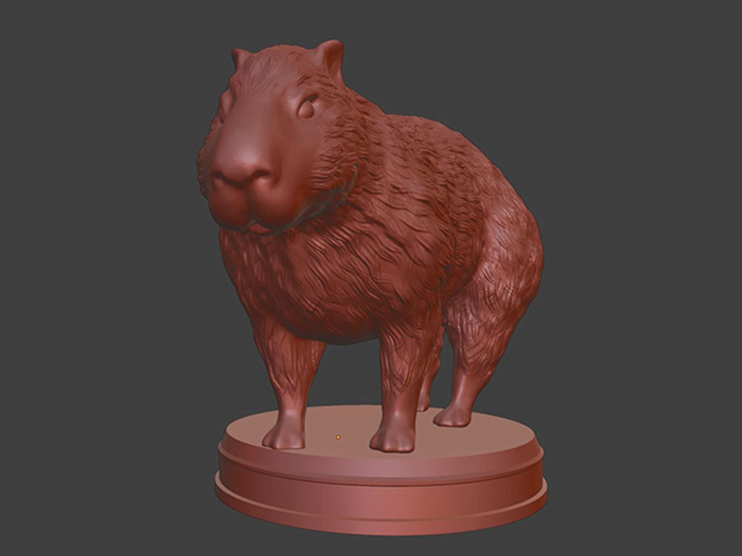 Silver Fluffy Capybara 3D print model_8
