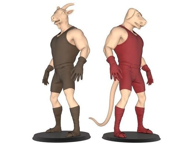 Beast man of Dog and Goat 3D print model