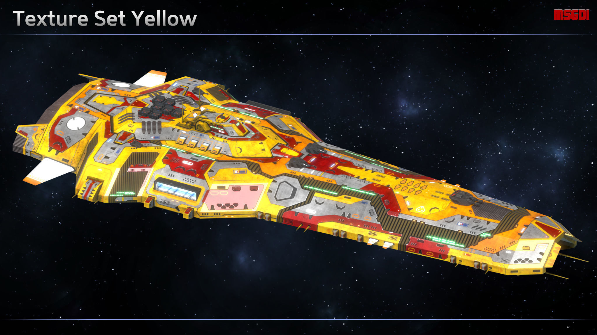 Spaceship Cruiser Guardian Low-poly 3D model_12