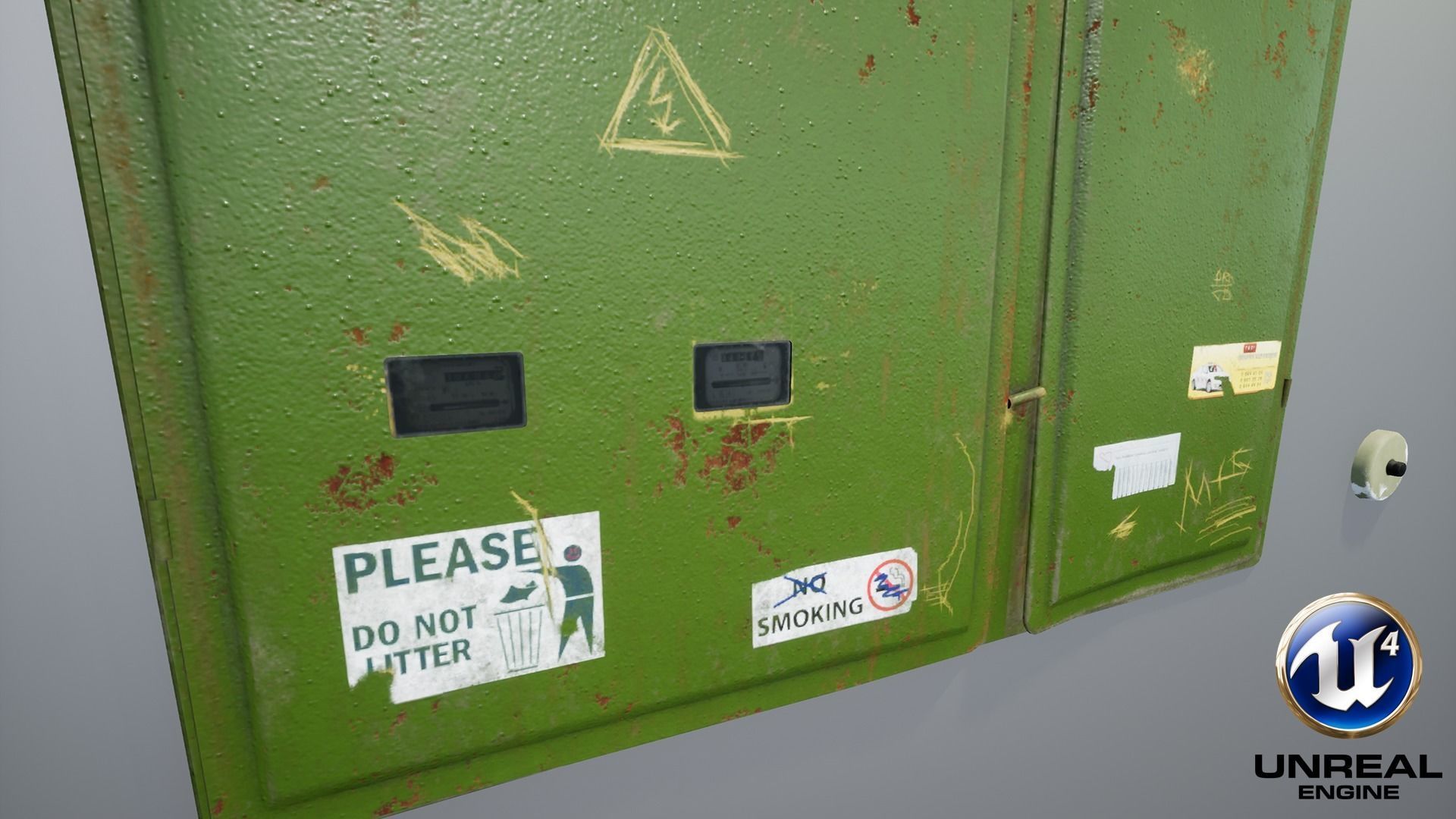 Electric Fuse Box Low-poly 3D model_7