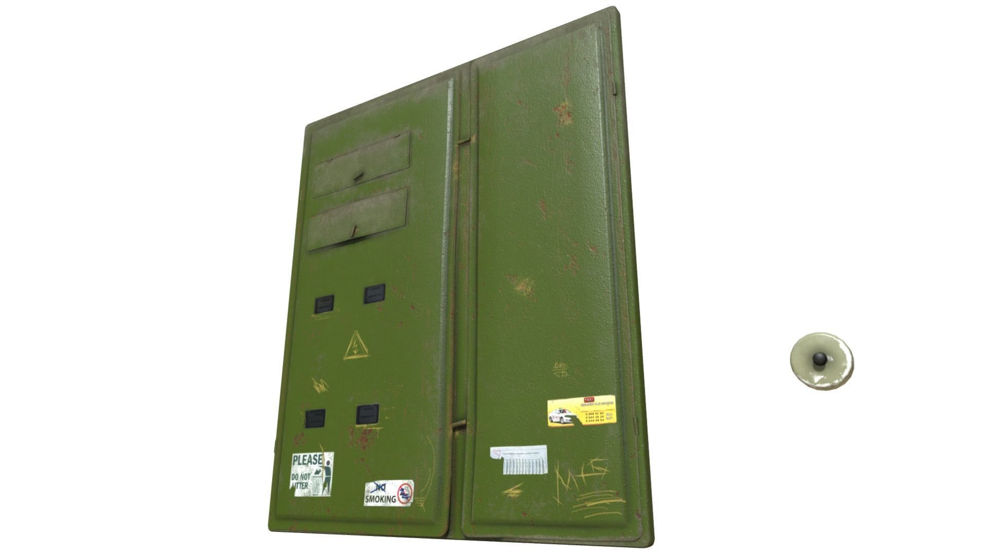 Electric Fuse Box Low-poly 3D model_1