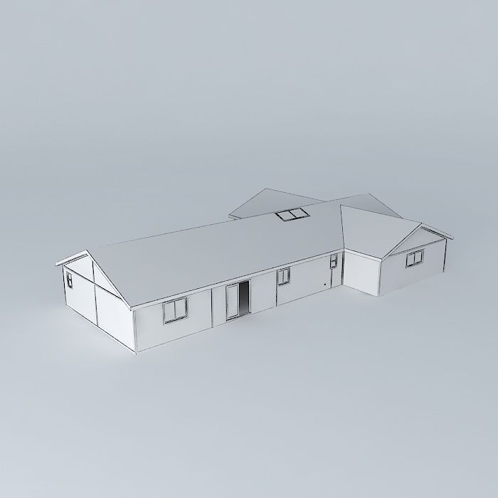 Basic modular house Free 3D model_4