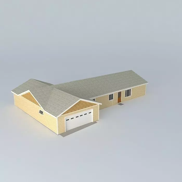 Basic modular house Free 3D model_0