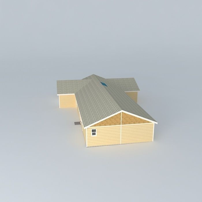 Basic modular house Free 3D model_2