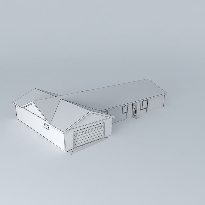 Basic modular house Free 3D model_3