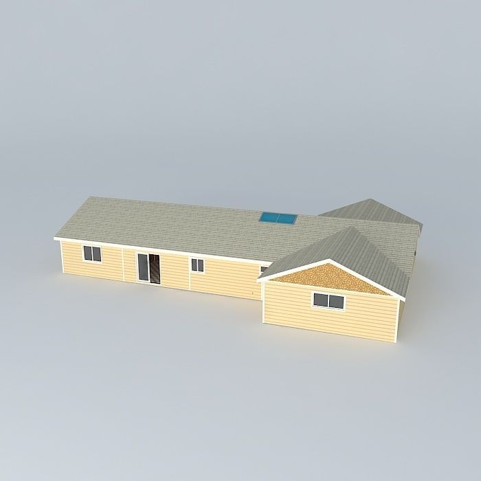 Basic modular house Free 3D model_1