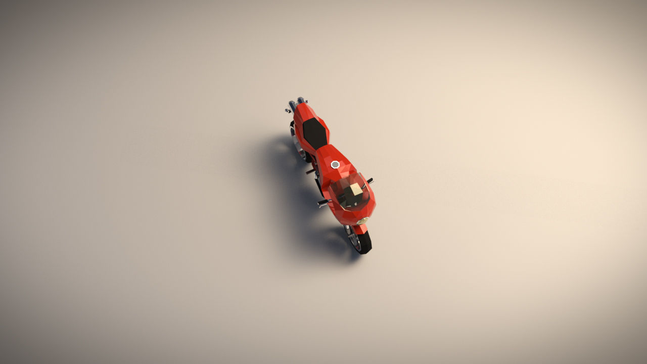 Low Poly Motorcycle 02 Low-poly 3D model_5