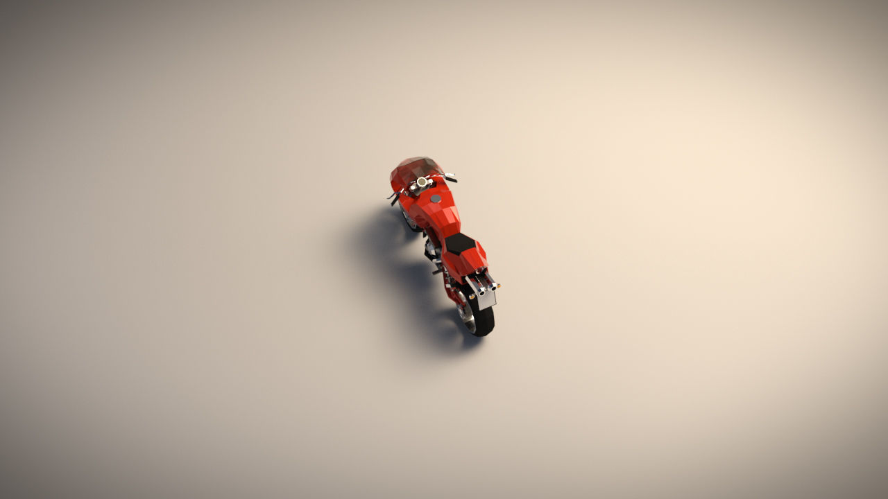 Low Poly Motorcycle 02 Low-poly 3D model_4