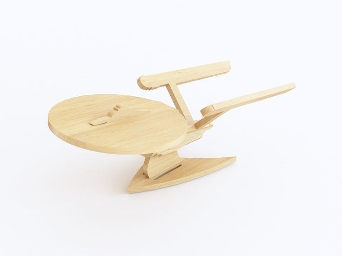 Spaceship wooden star trek ship 3D model