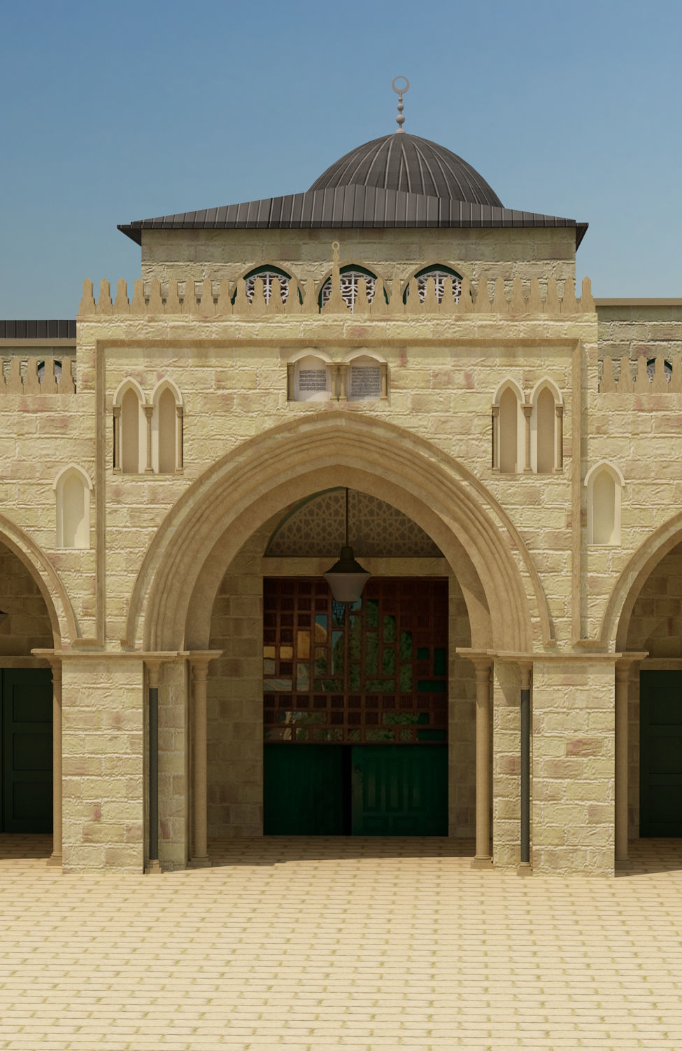 Al-Aqsa Mosque interior- exterior 3ds max vray model 3D model_19