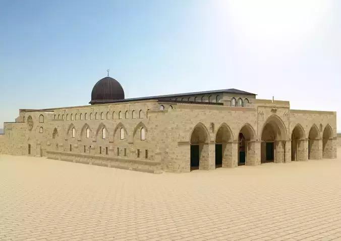 Al-Aqsa Mosque interior- exterior 3ds max vray model