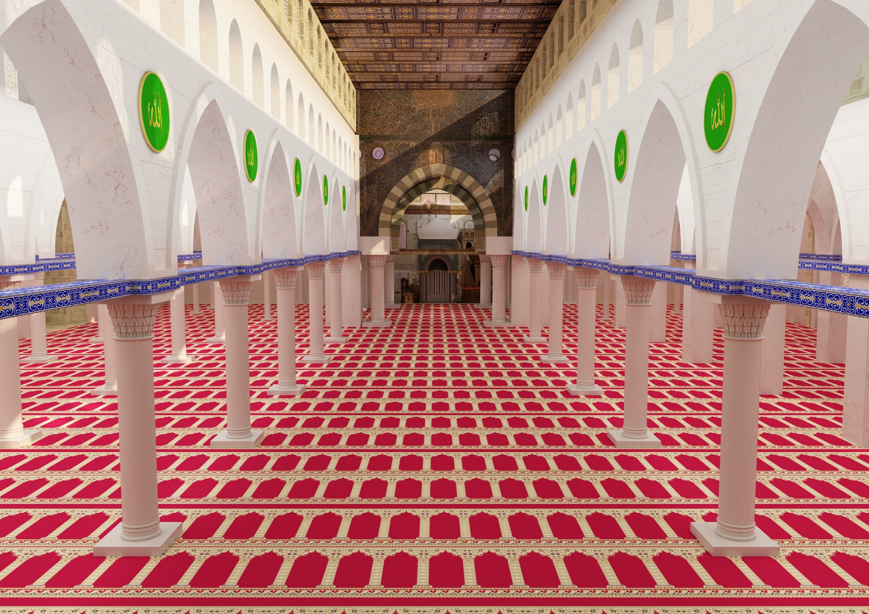Al-Aqsa Mosque interior- exterior 3ds max vray model 3D model_7