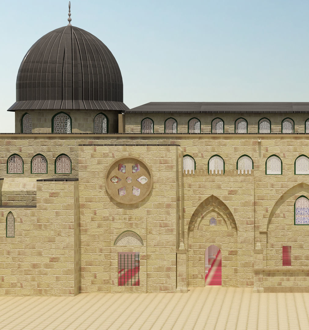 Al-Aqsa Mosque interior- exterior 3ds max vray model 3D model_20