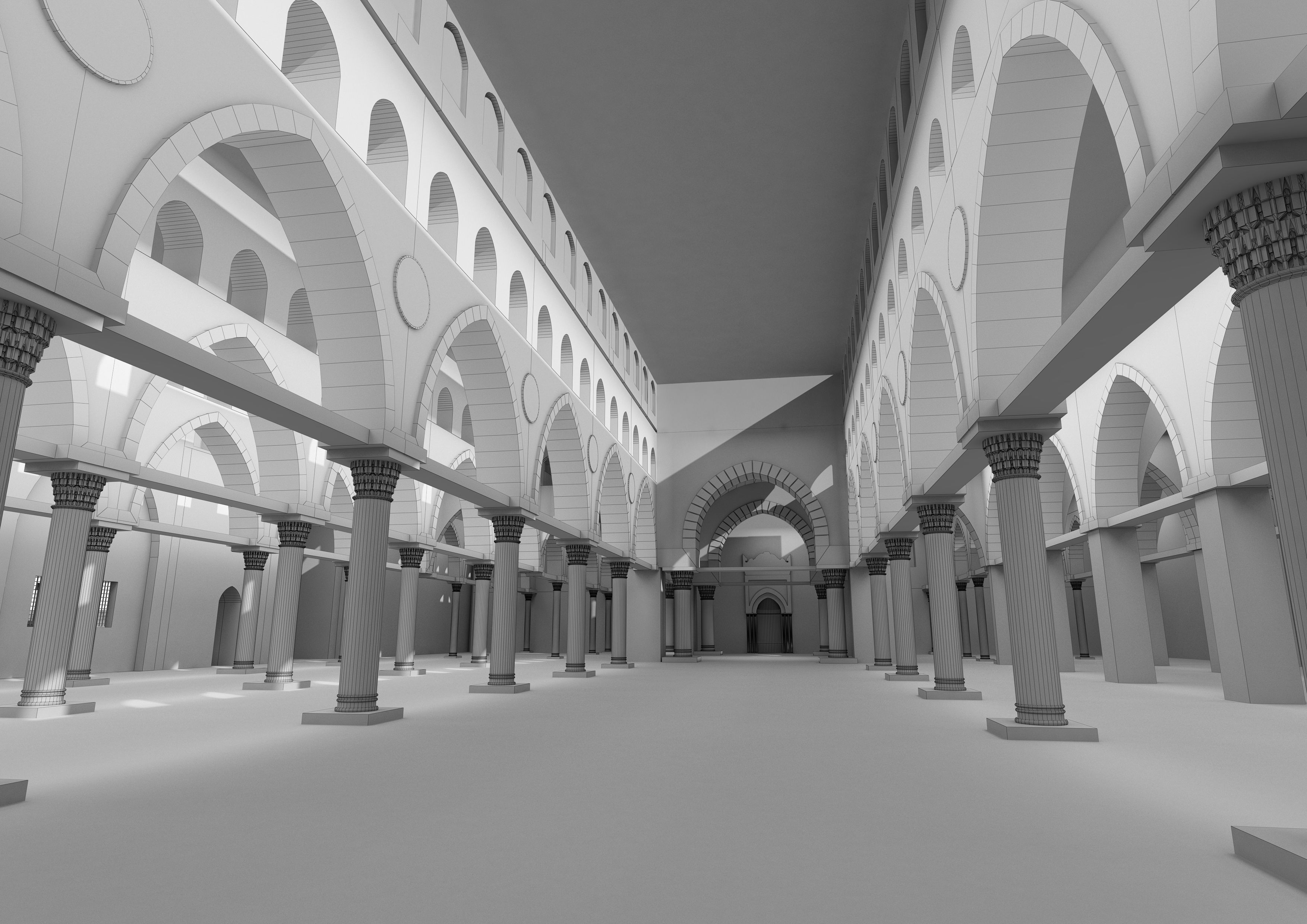 Al-Aqsa Mosque interior- exterior 3ds max vray model 3D model_8