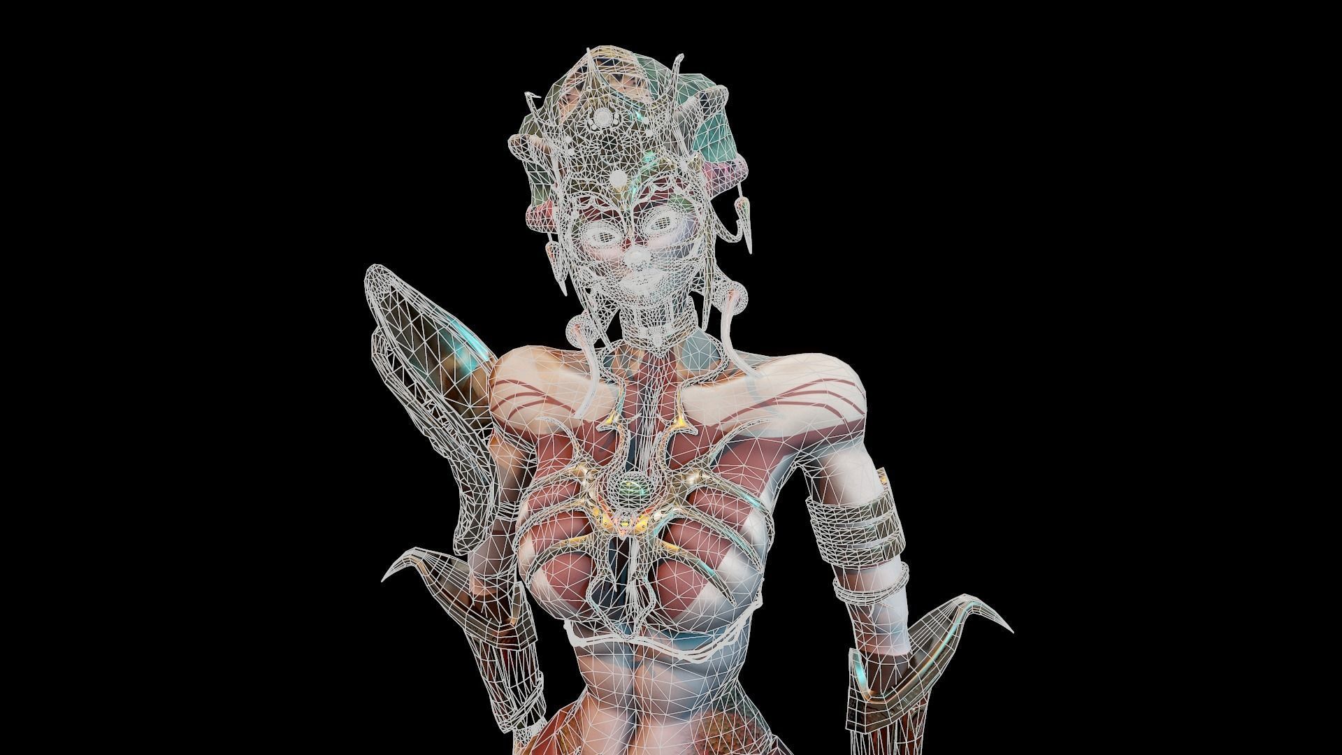 Naga Siren Warrior Low-poly 3D model_13