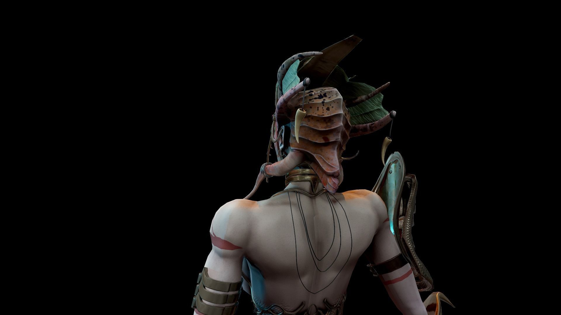 Naga Siren Warrior Low-poly 3D model_6