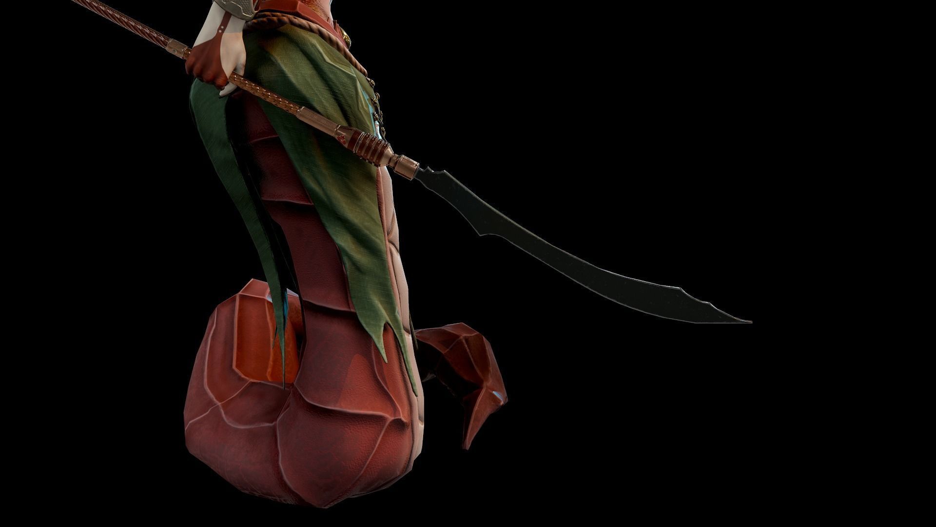 Naga Siren Warrior Low-poly 3D model_15