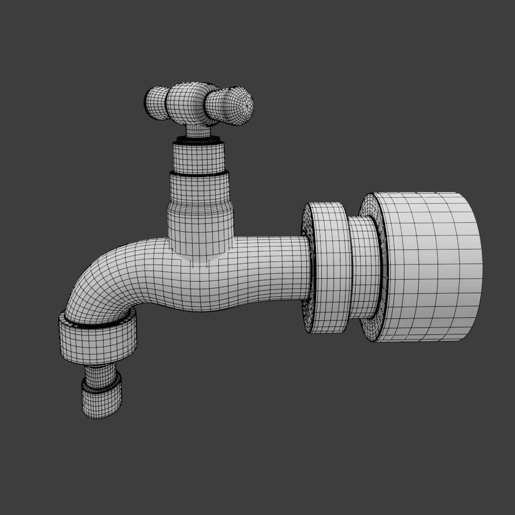 Tap or faucet plumbing fitting for water 3D model_4