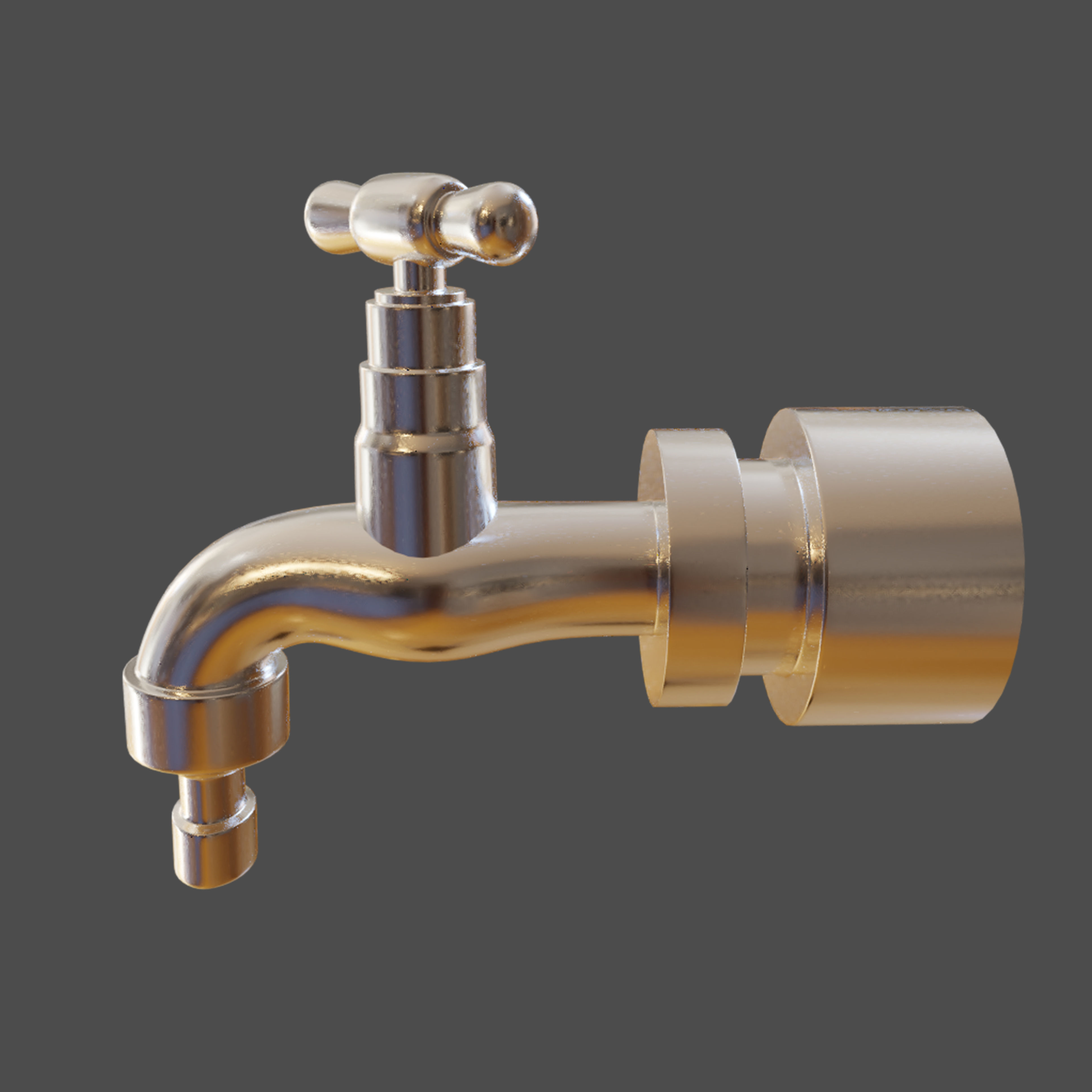 Tap or faucet plumbing fitting for water 3D model_2