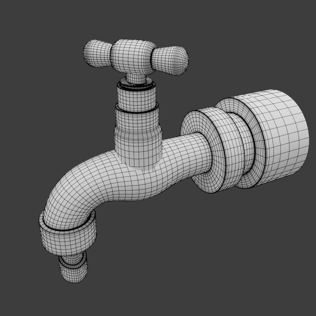 Tap or faucet plumbing fitting for water 3D model_6