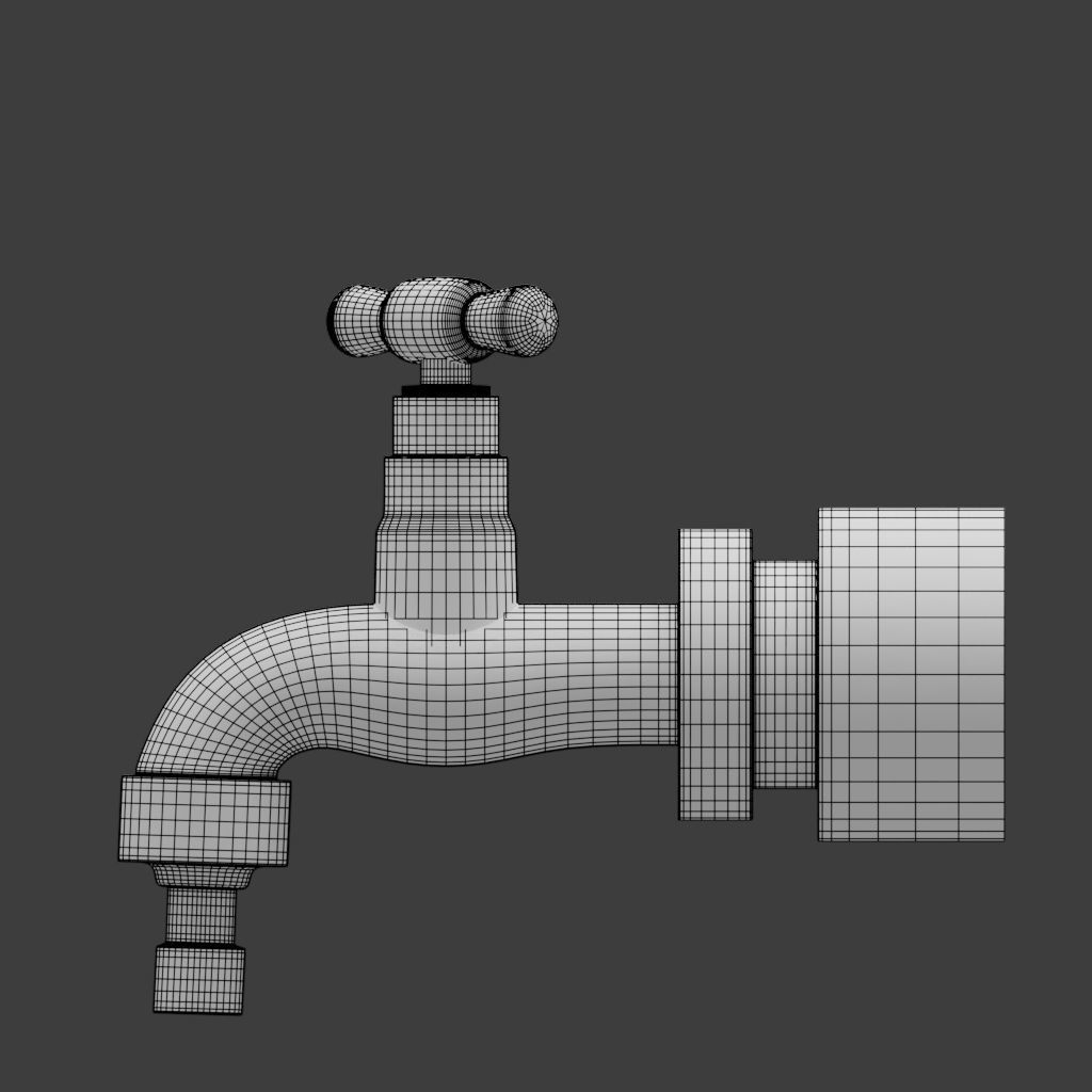 Tap or faucet plumbing fitting for water 3D model_5
