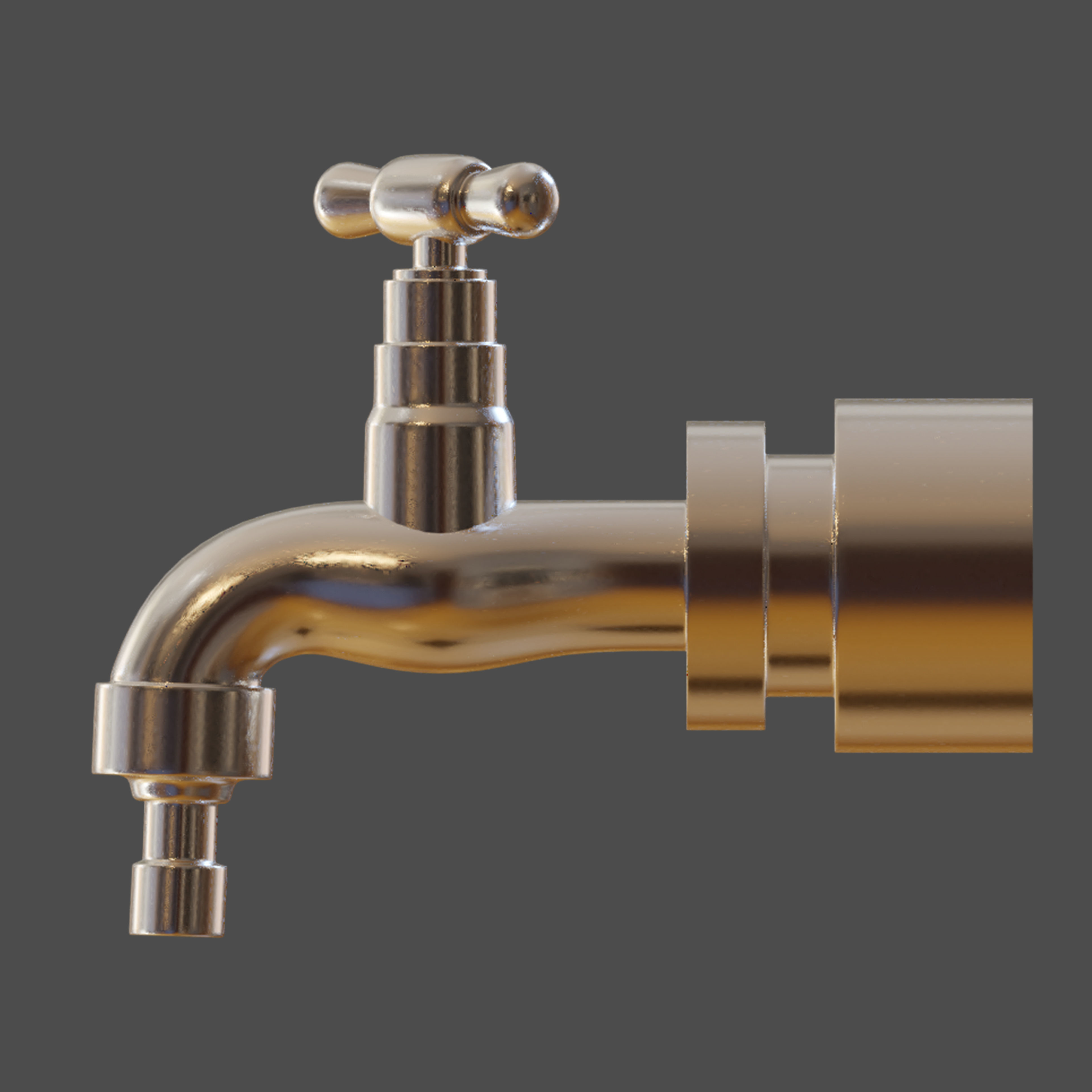 Tap or faucet plumbing fitting for water 3D model_3
