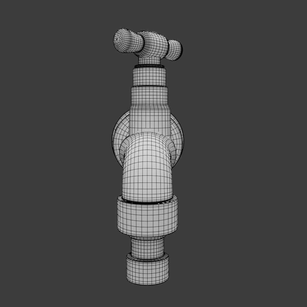 Tap or faucet plumbing fitting for water 3D model_7