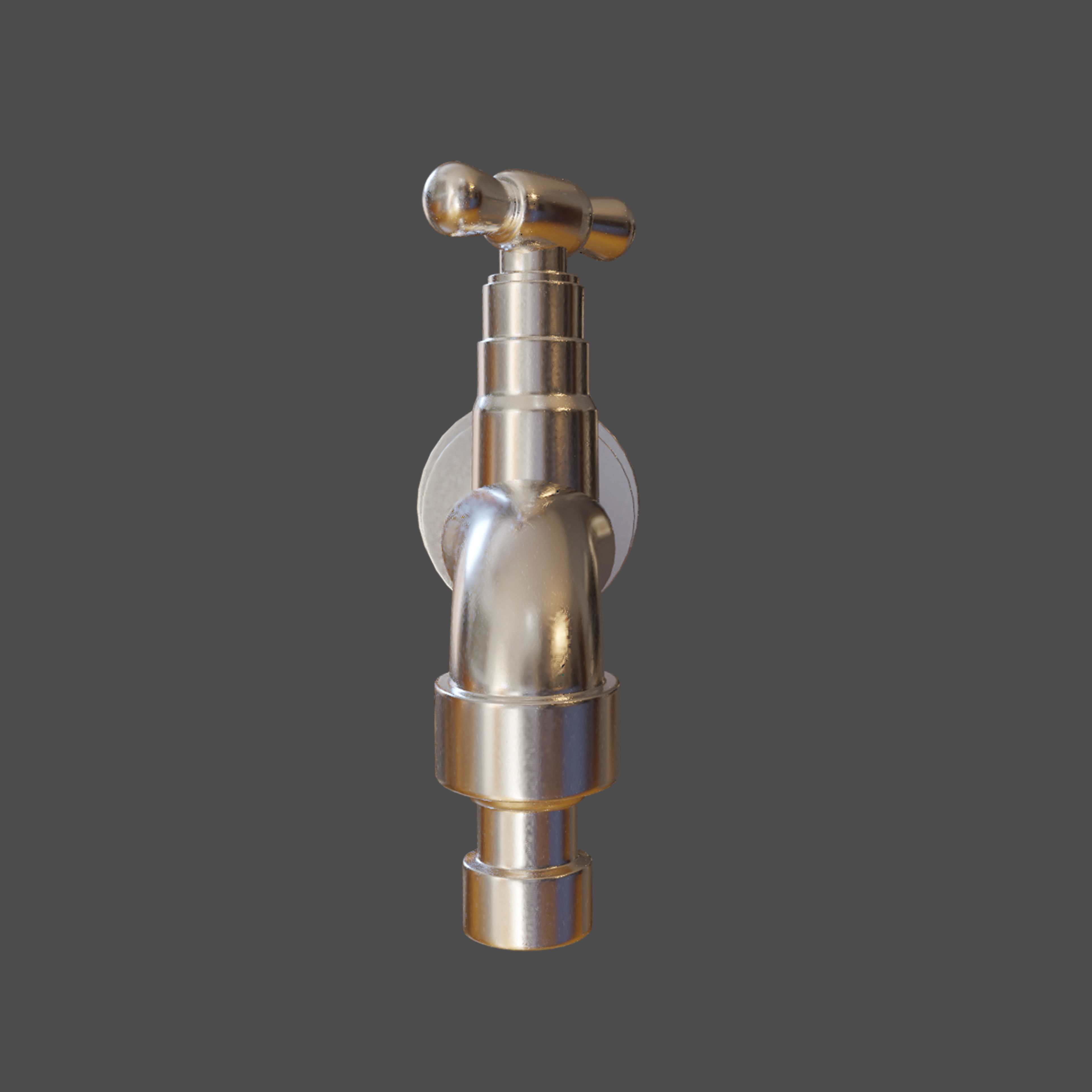 Tap or faucet plumbing fitting for water 3D model_1