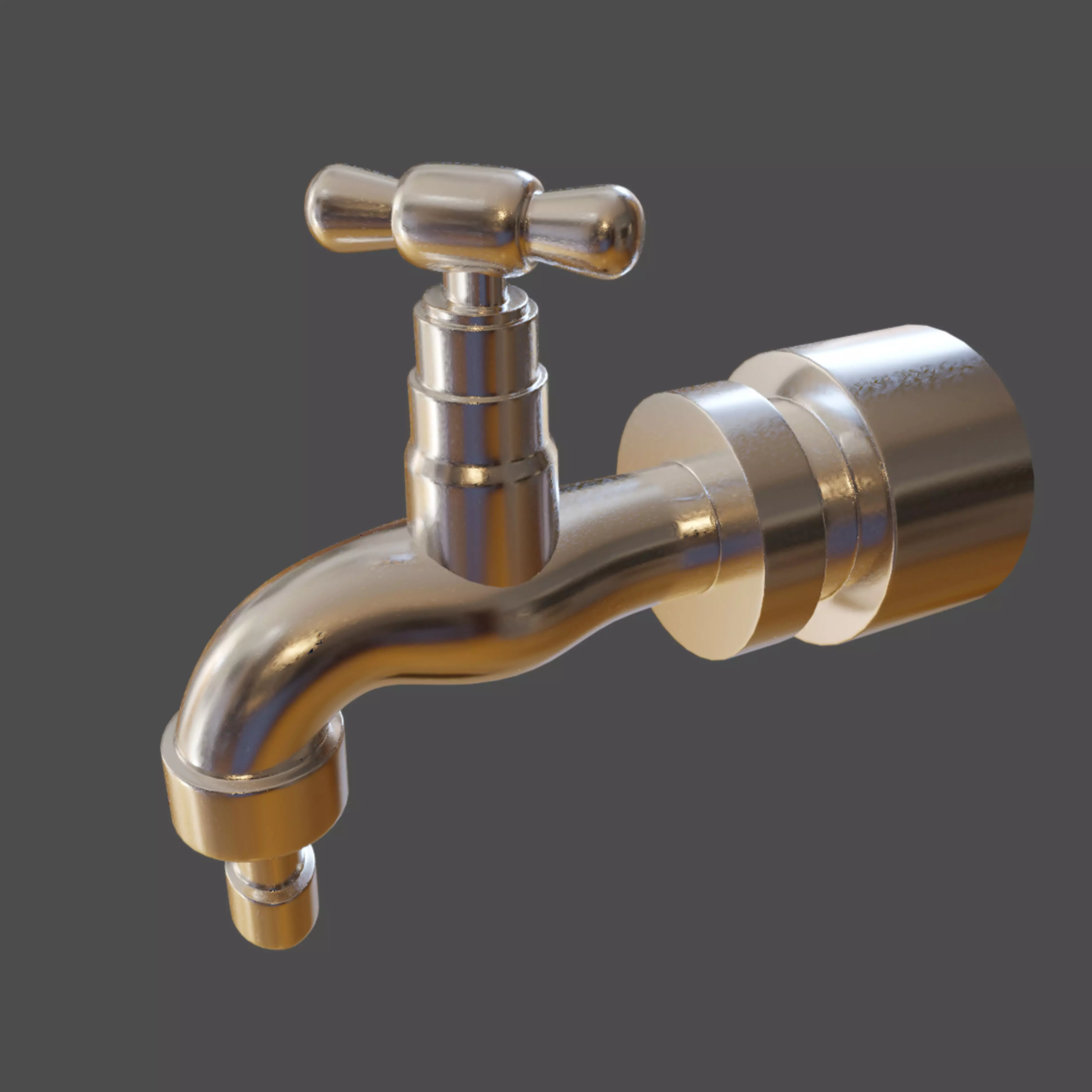 Tap or faucet plumbing fitting for water 3D model_0