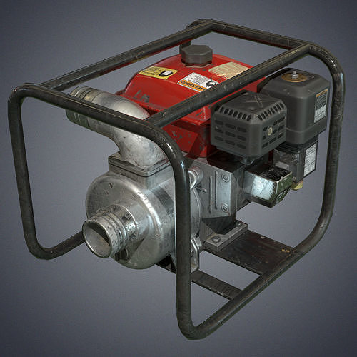 Water pump hose Low-poly 3D model