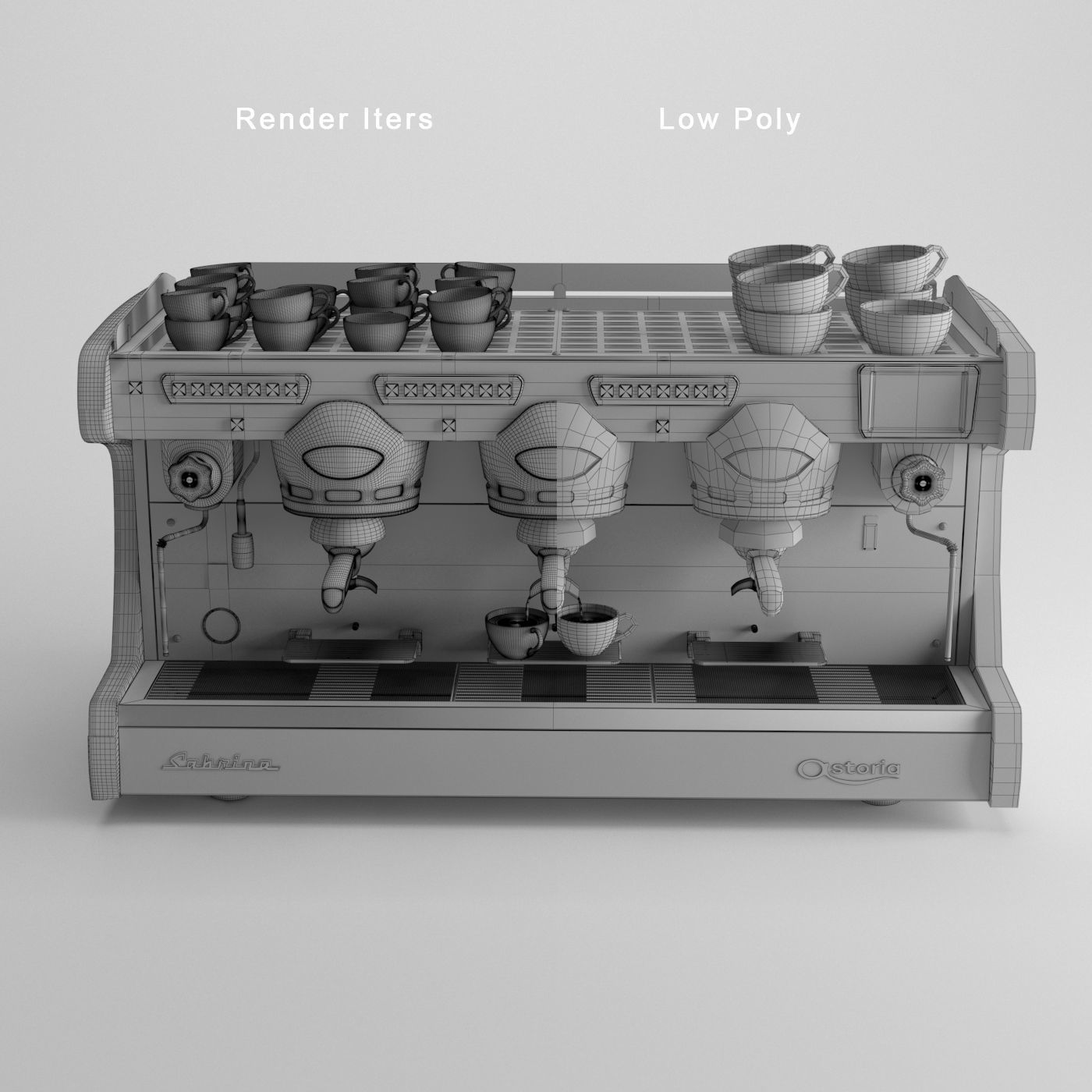 Astoria Sabrina coffe machine Low-poly 3D model_4