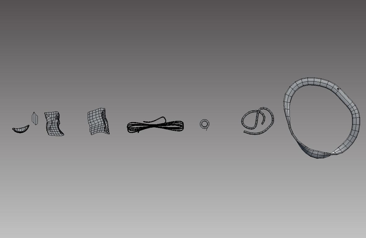 Improvised Weapons and Crafting Materials Low-poly 3D model_16