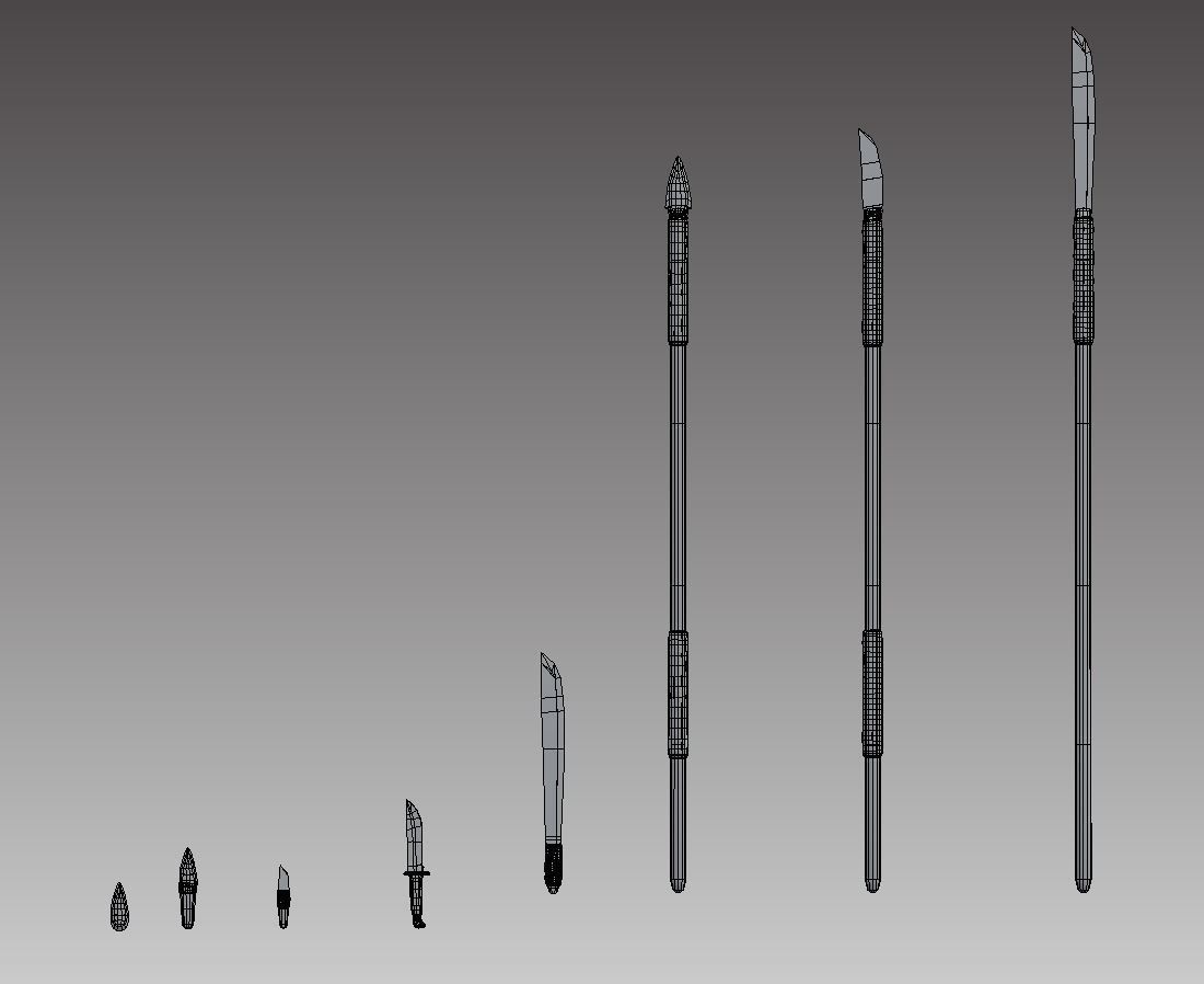 Improvised Weapons and Crafting Materials Low-poly 3D model_12