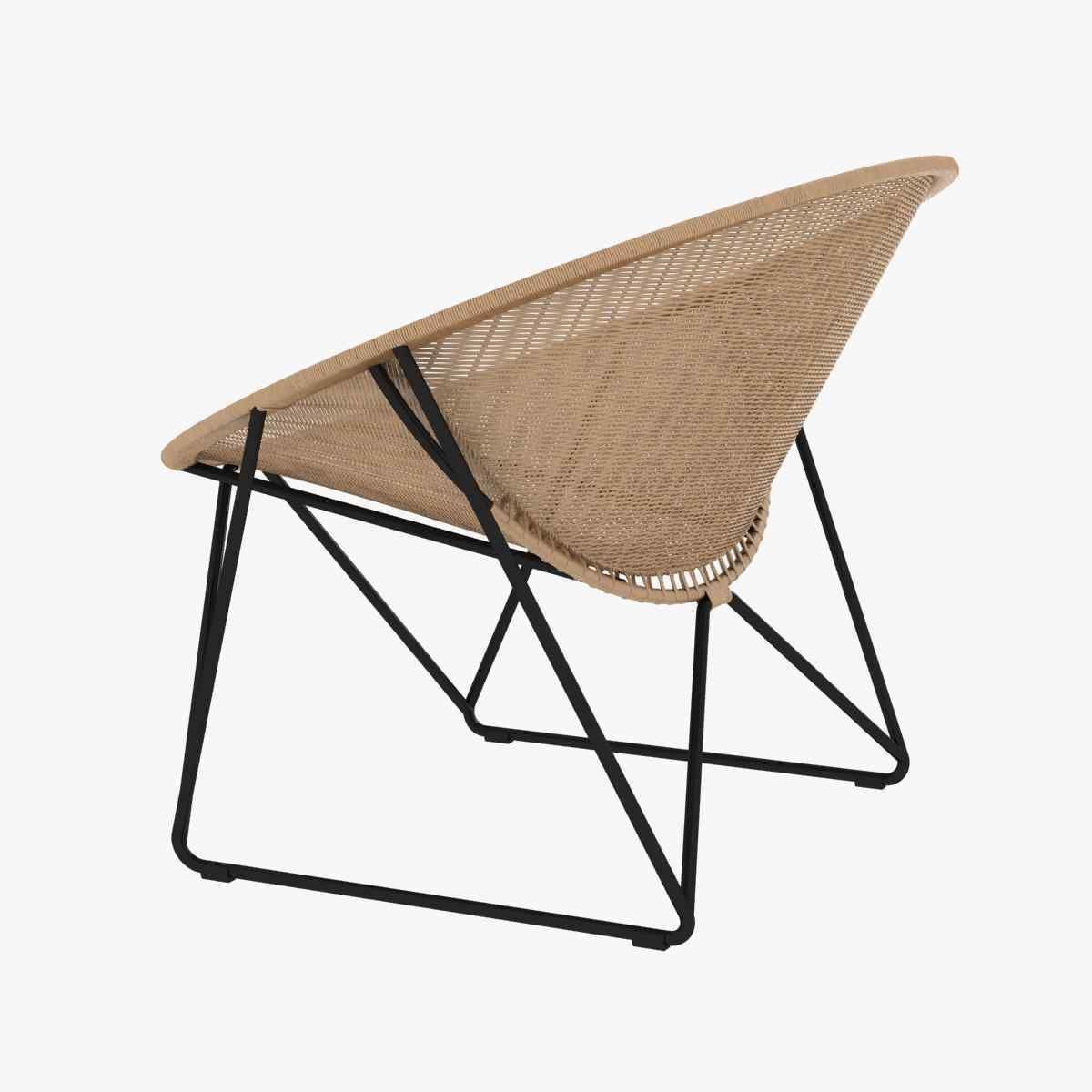 Yuzuru Yamakawa Fauteuil de jardin C317 noir  naturel 3d model 3D model_5