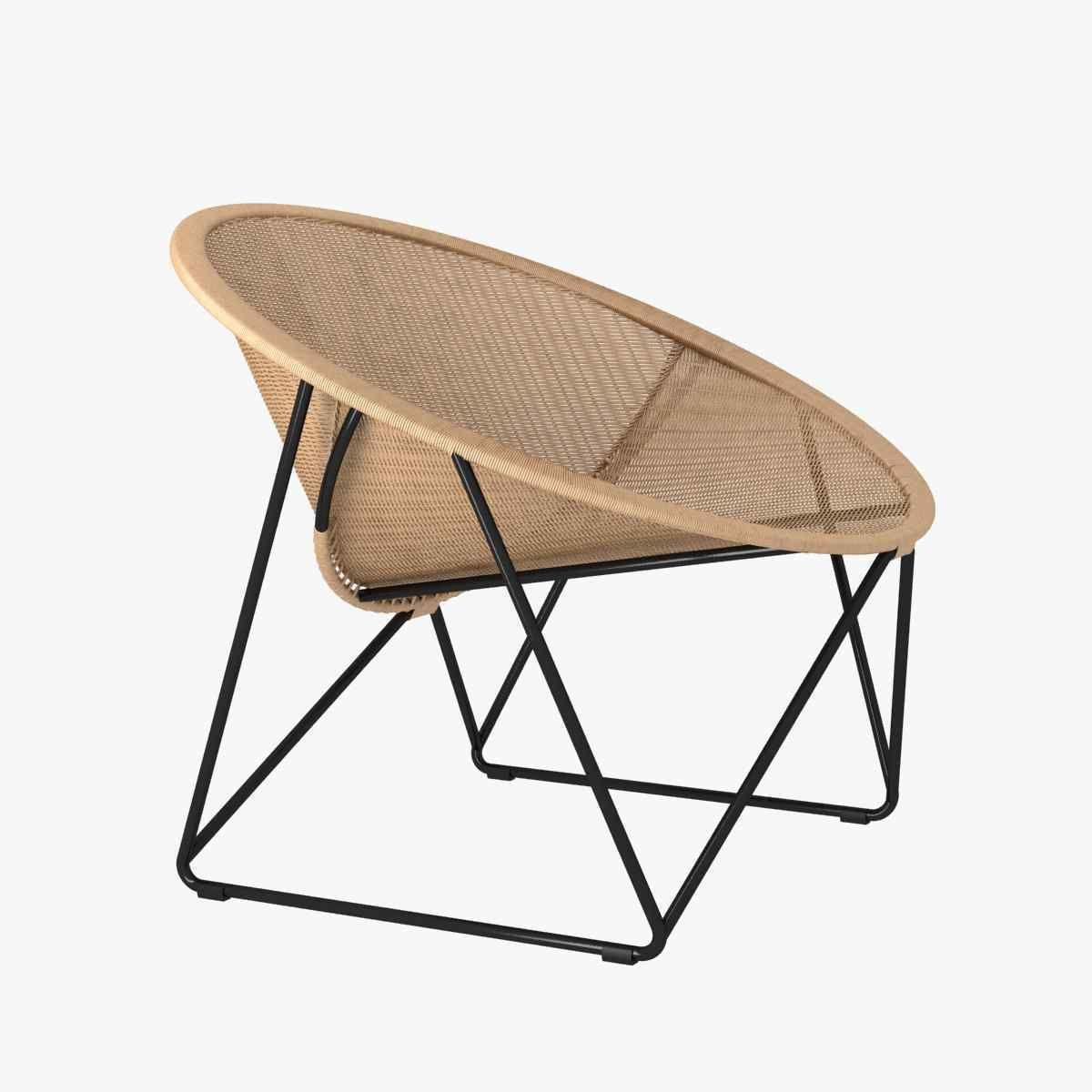 Yuzuru Yamakawa Fauteuil de jardin C317 noir  naturel 3d model 3D model_6